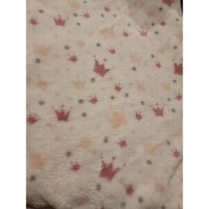 Baby Co Blanket Pink Crowns Babyco 2022 Princess Polka Dots Gray Plush Fleece